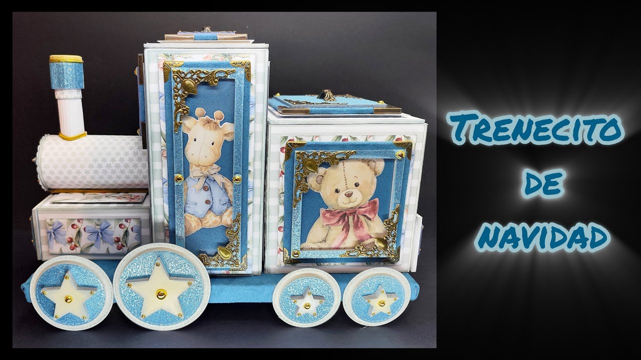 TUTORIAL SCRAPBOOKING y CARTONAJE,  EL TREN DE NAVIDAD ( ÁLBUM )  de @Conmismanitas Scrap