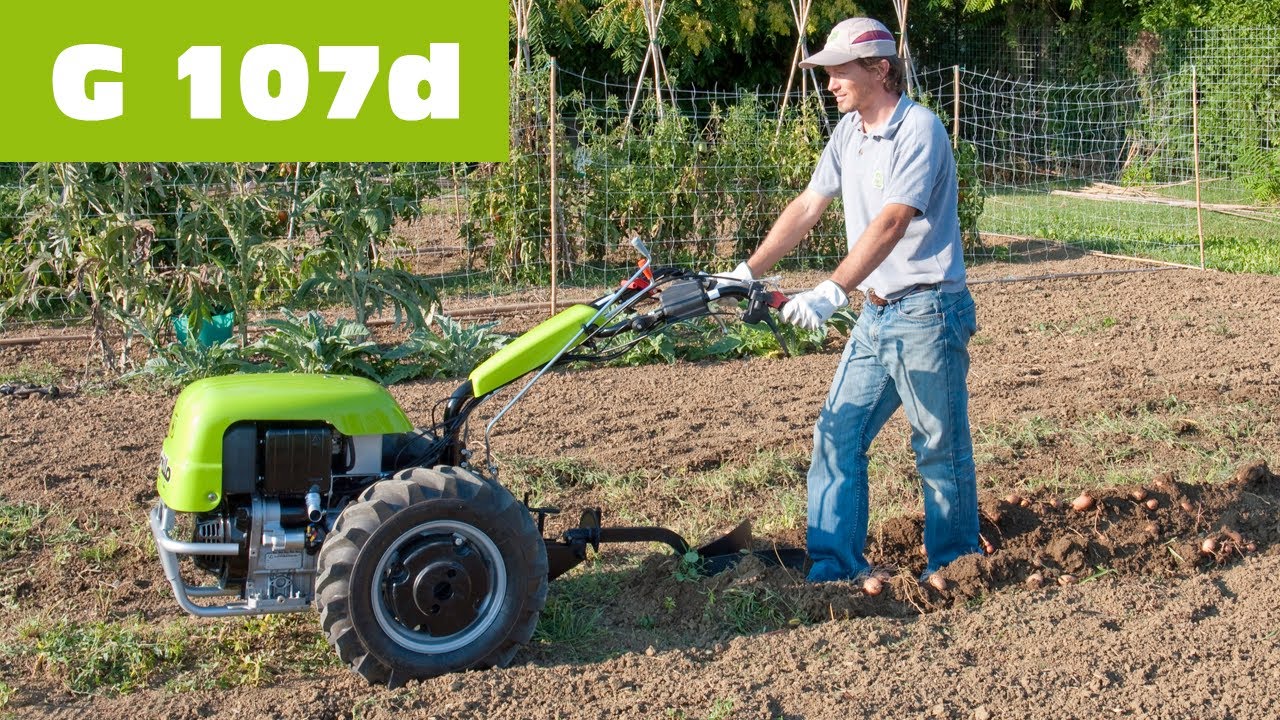 Grillo G 107d - Raccolta delle patate con l'assolcatore registrabile / Potato harvest with furrower