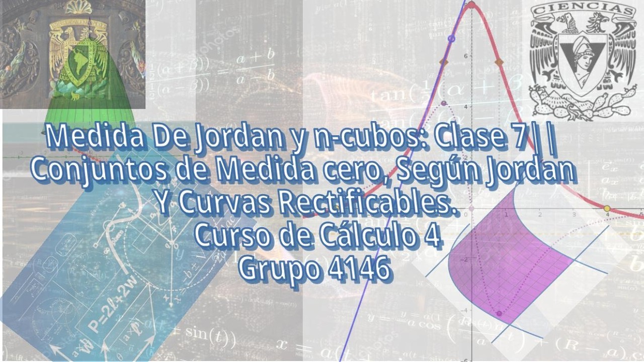 Cálculo 4  || Clase 7: Conjuntos de Medida Cero Según Jordan y Curvas Rectificables.