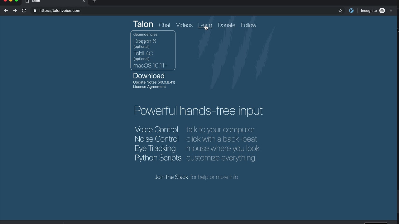 Голосовое управление Talon: основы