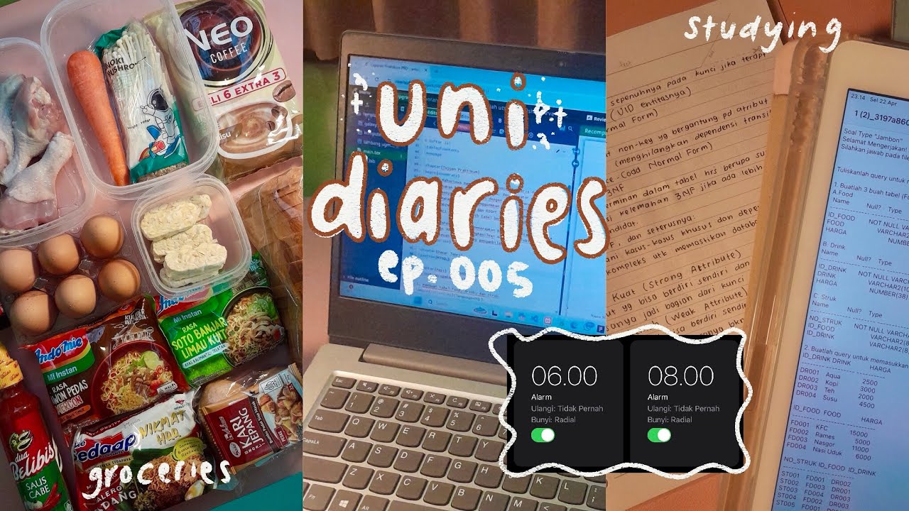 uni diaries ep.5 🌻 groceries, food prep, studying | realistic college vlog