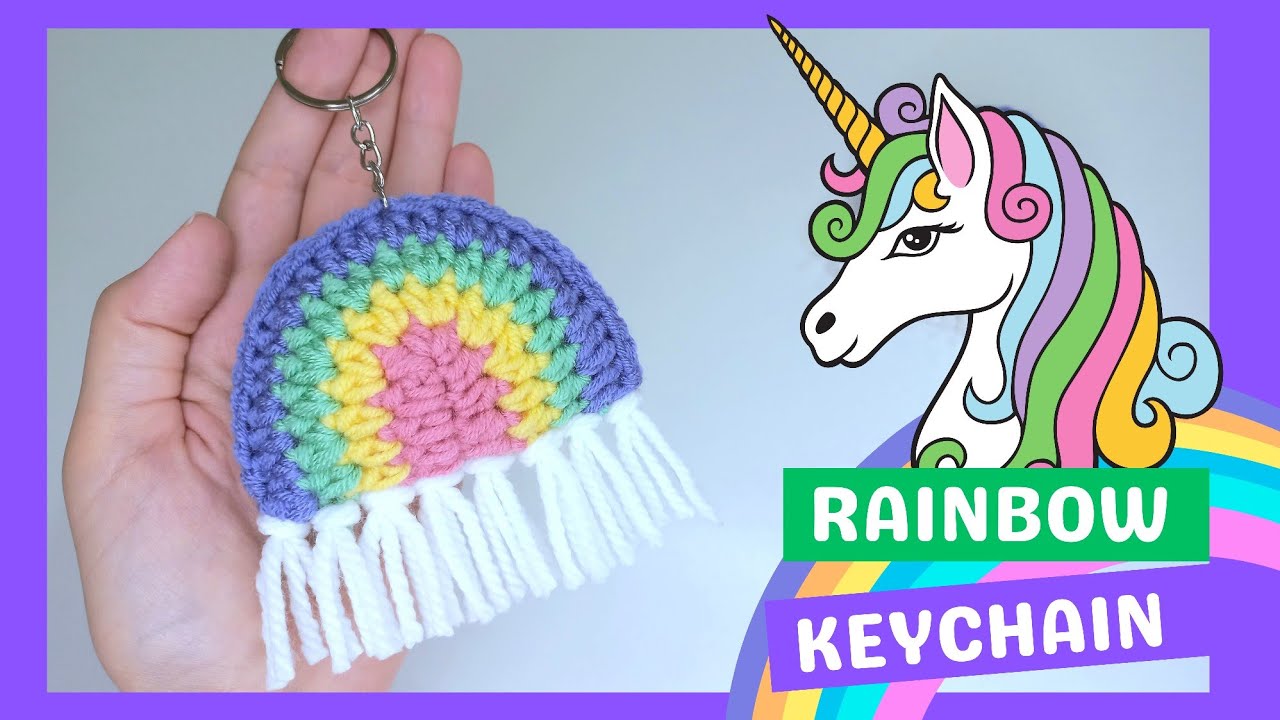Easy & Quick Crochet small Rainbow/keychain(step by step tutorial) #keychain