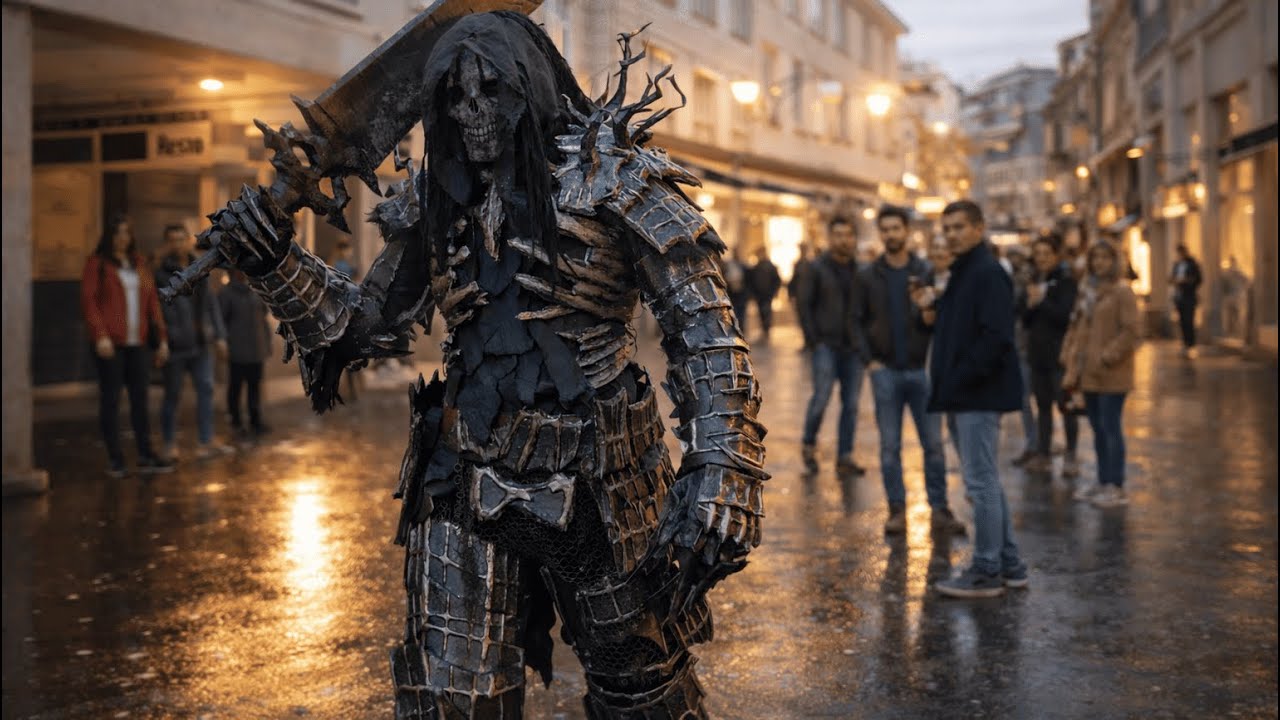 Косплей: Рыцарь из Dark Souls в реальной жизни и на улицах! Реакция на Янниса 🤞