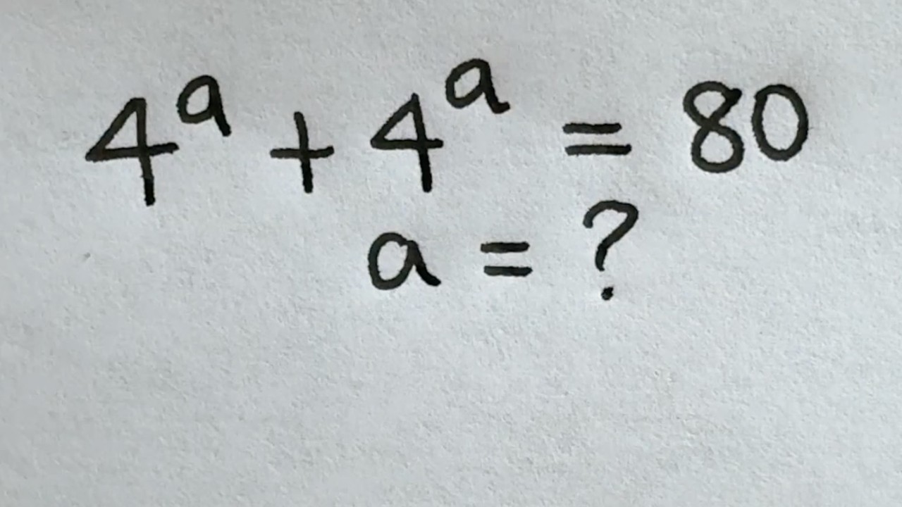 Solve for 'a' in this nice exponential equation | Math Olympiad Mathematics