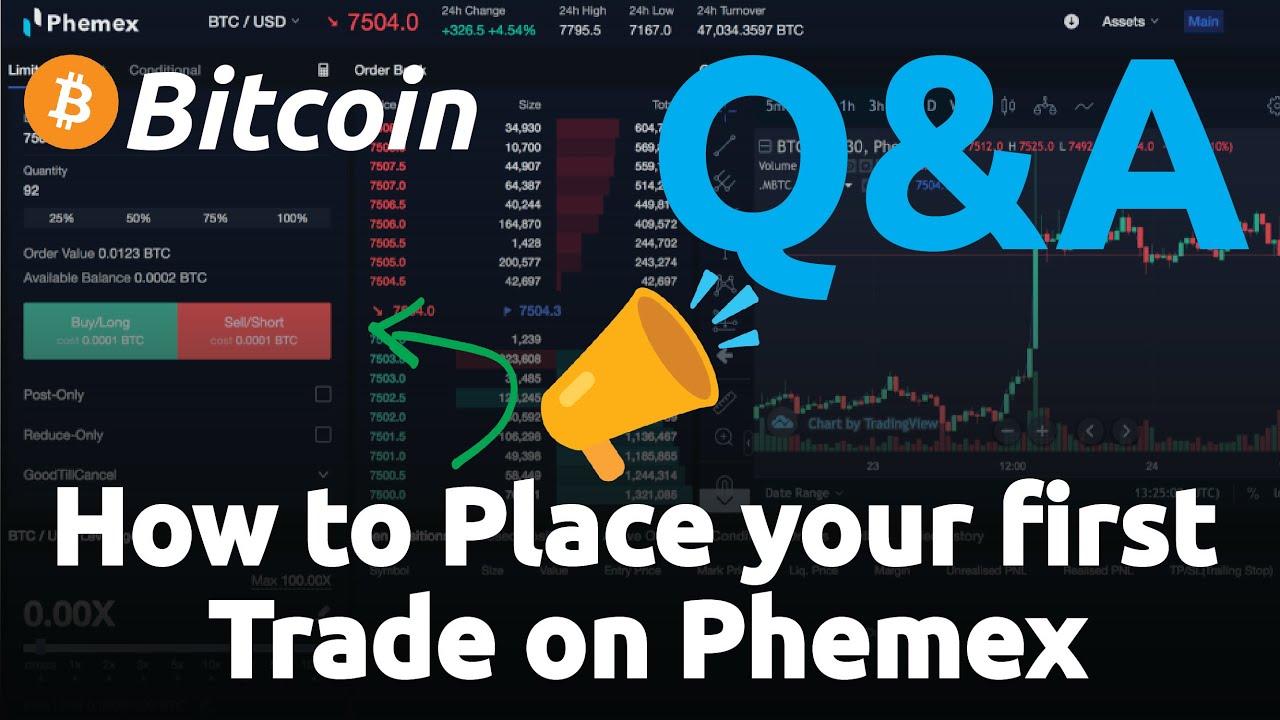 How to Place your first Trade on Phemex - a beginners guide (How to trade Bitcoin) Q&A