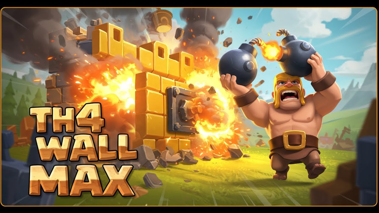 CoC Beginner | Upgrade TH4 Walls to Max & 3-Star Every Attack | Clash of Clans Strategy 2025