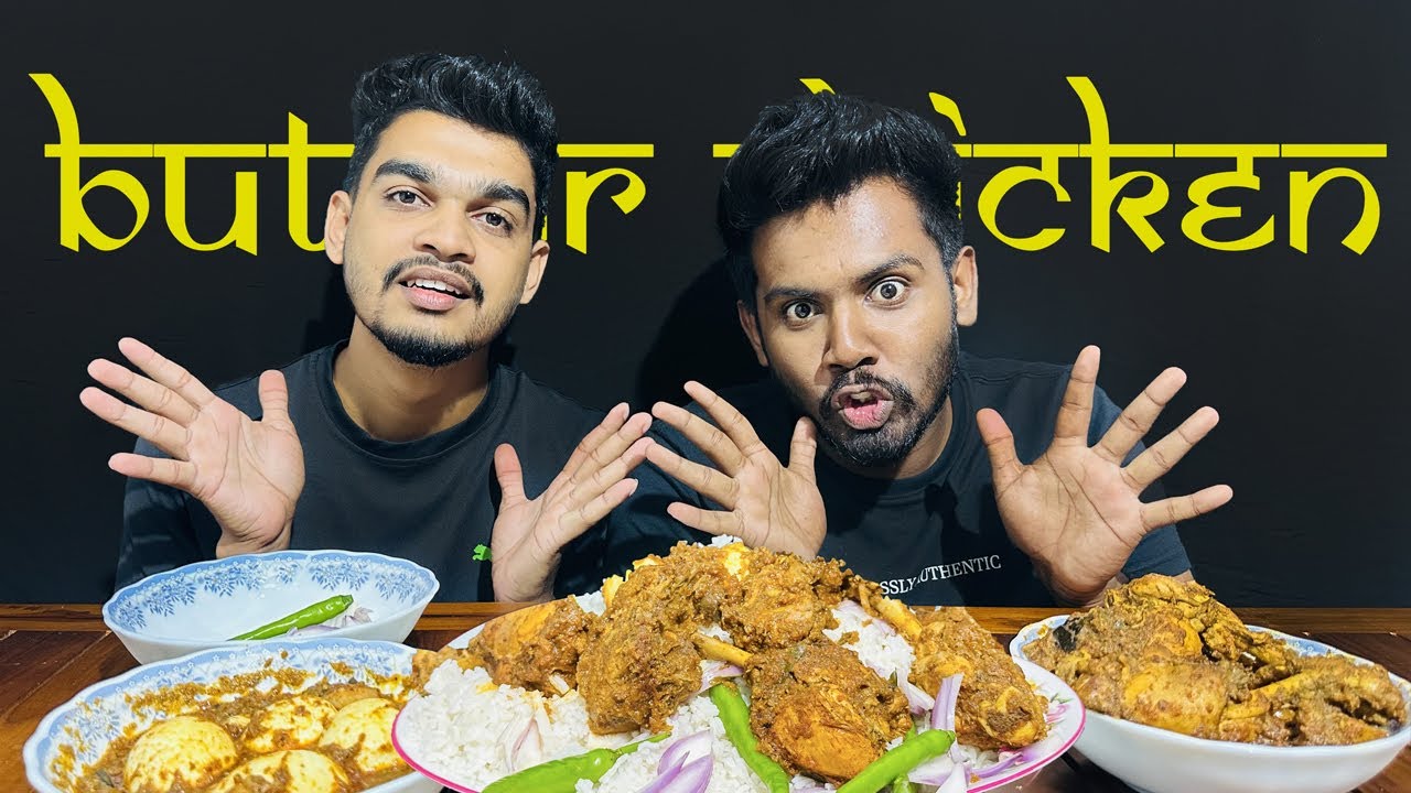 🔥Spicy Butter Chicken🍗😋 | Egg Curry 🥚🥘with  White Rice | ASMR | Sri Lanka🇱🇰