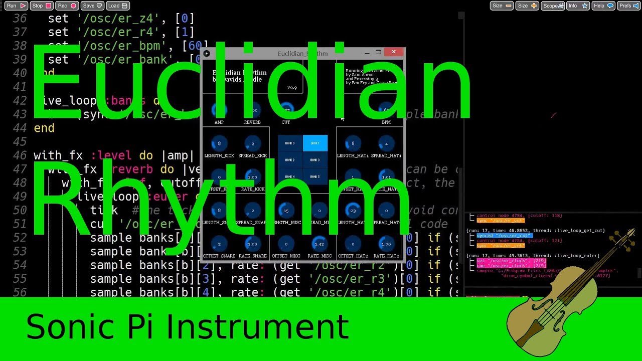 Euclidian Rhythm - Sonic Pi based Drum Machine