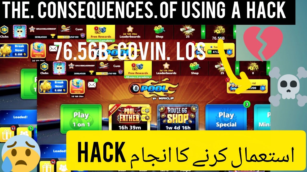 Disadvantages of using the 8 Ball Pool hack please guys not ues personal account💀