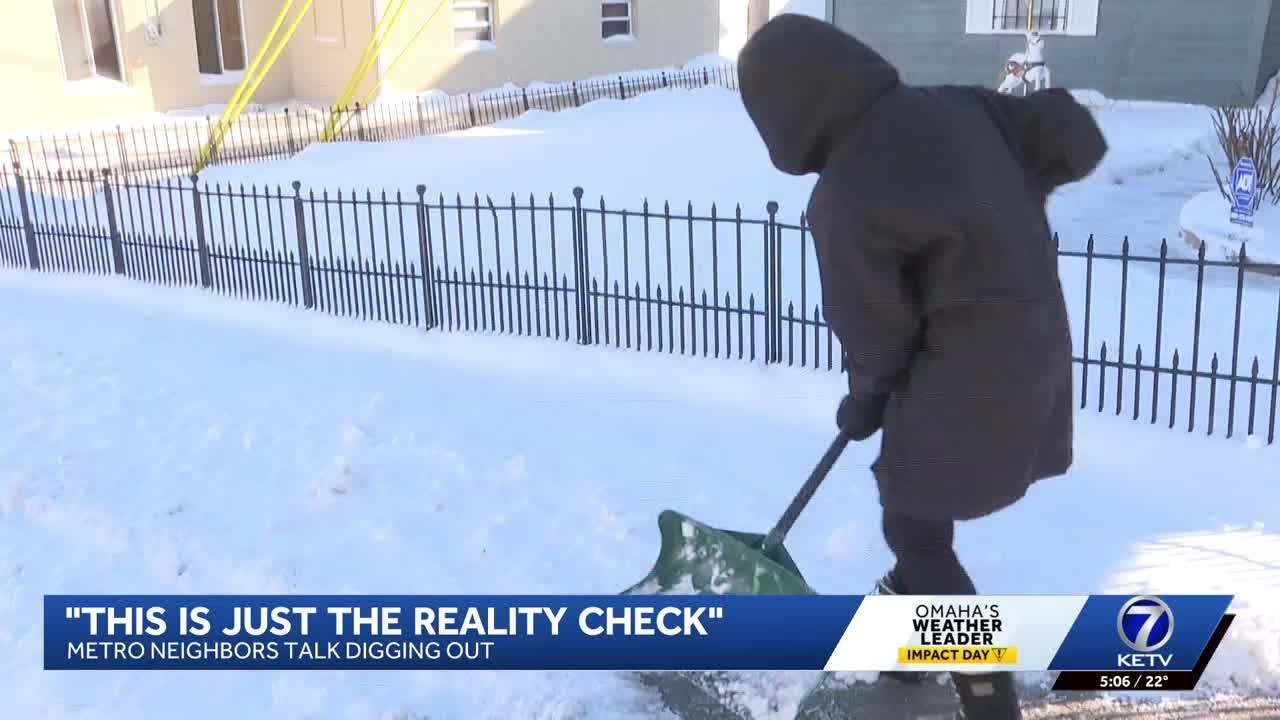Omaha metro area neighborhoods help each other dig out of over half a foot of snow