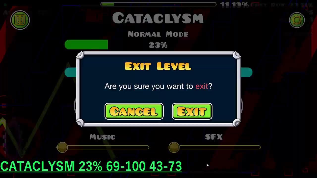[FIRST EXTREME DEMON] Cataclysm STREAM 1 20% 69-100 43-73