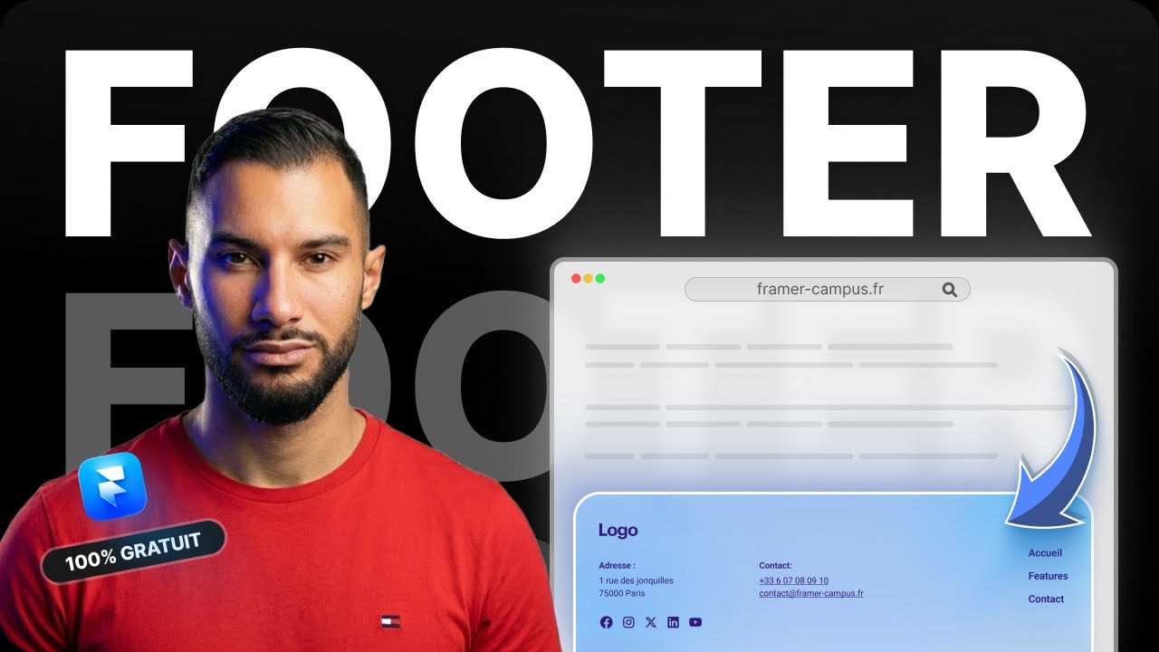 6 - Créer facilement  un Footer PRO sur FRAMER (tuto pour débutants)