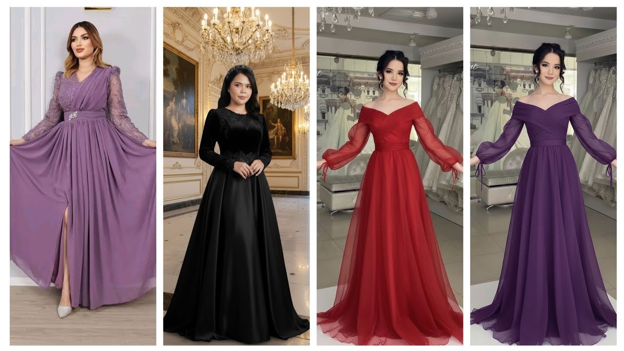 Wonderful chiffon Long maxi dress for girls they were evening party 👗