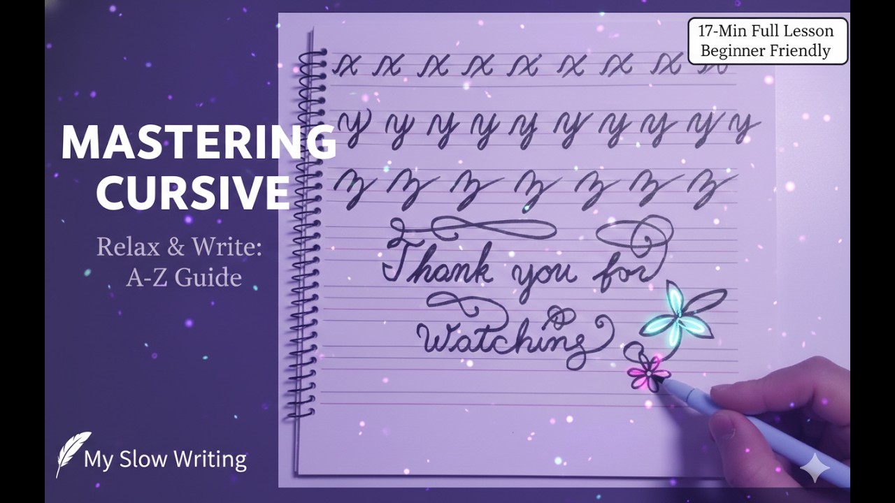 15 Min of Elegant Cursive Writing ASMR ✨ Relaxing Practice #CursiveUppercase #CapitalLetters