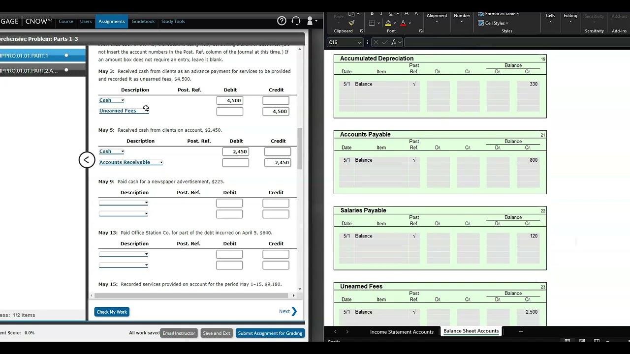 Acc 201 Getting Started on Cengage Comprehensive Prob 1 3