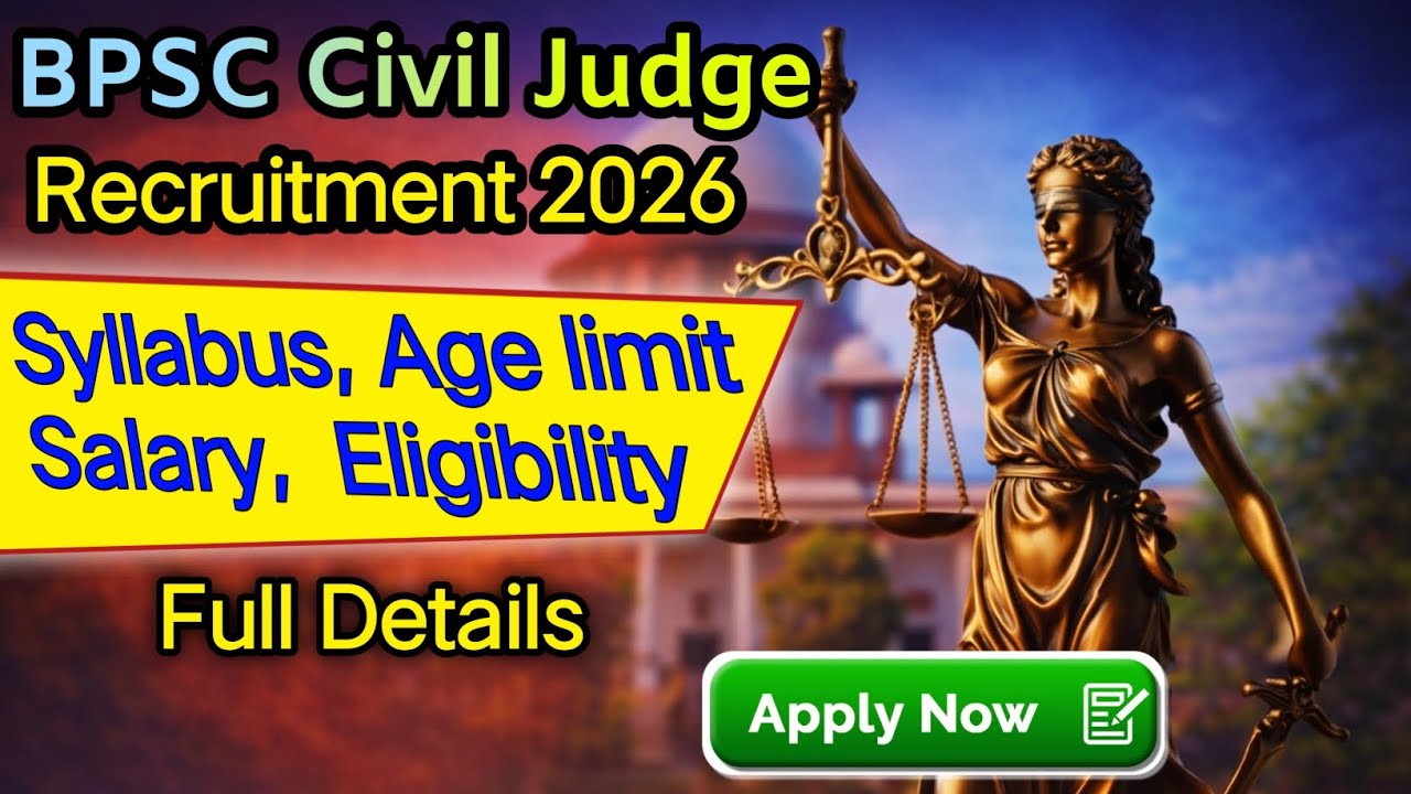 BPSC Civil Judge 2026 | 173 पदों पर भर्ती | फॉर्म शुरू जल्दी करें आवेदन!