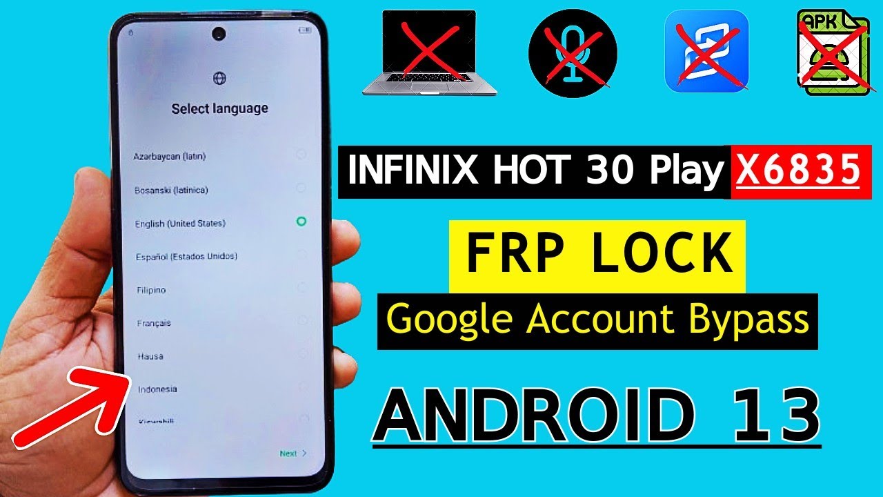 Infinix Hot 30 Play FRP Bypass Android 13 | Infinix X6835 FRP Lock Unlock | Google Account Bypass