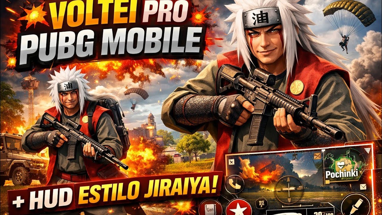 💥 VOLTEI PRO PUBG MOBILE no Estilo JIRAIYA + HUD