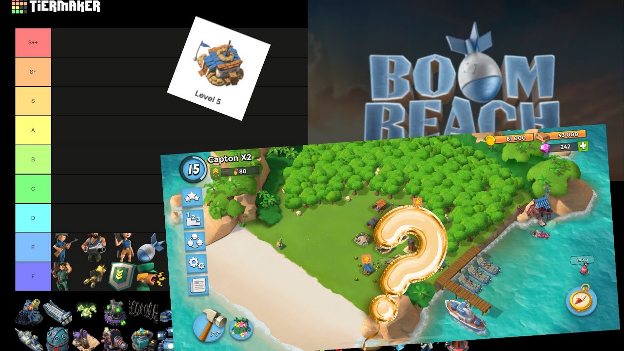 Boom Beach Headquarters 5 Troop Tiers and Base Design 2021