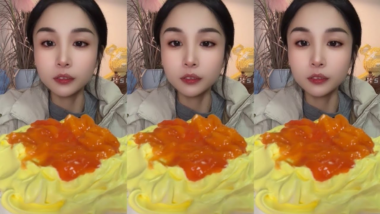 ASMR MUKBANG Sweet persimmon cream cake EATING SHOW|소리좋은 러가지 음식 먹방 모음이 팅쇼 리얼 사운드|大食い