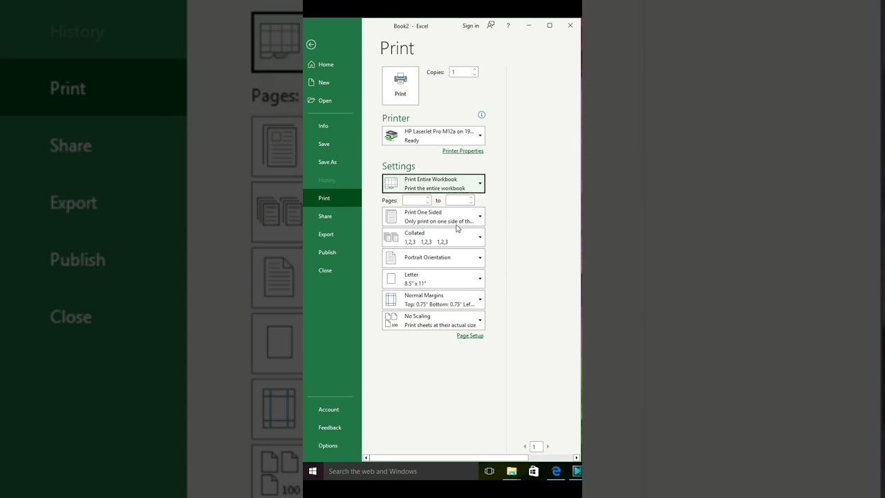 How to print the entire workbook in MS Excel