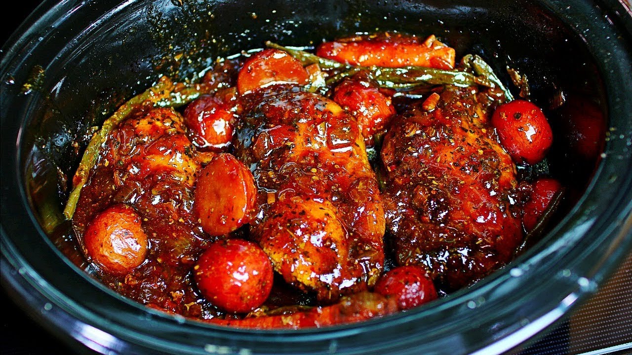 Slow Cooker Honey Garlic Chicken and Veggies Recipe - Easy Chicken and Veggies