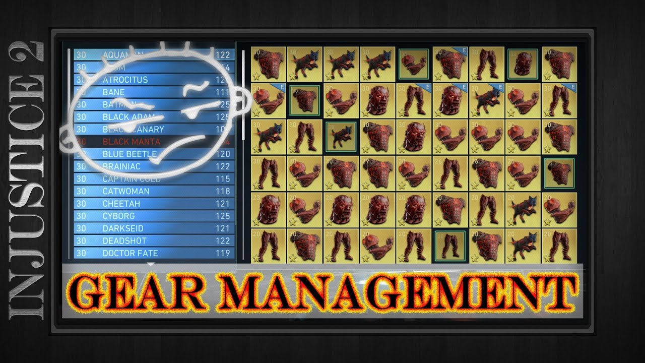 Injustice 2 | TIPS: HOW TO MANAGE GEAR INVENTORY | Save Time Quickest & Most Efficient Methods |