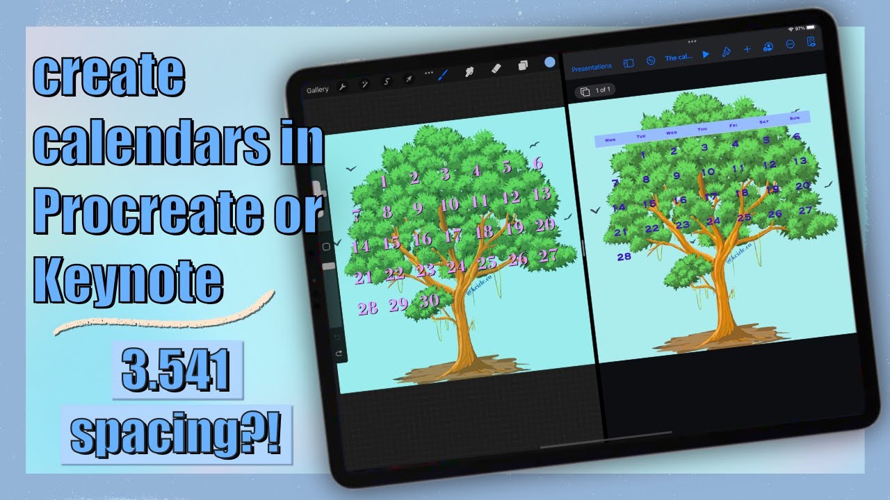 how to create a CALENDAR in Procreate and Keynote