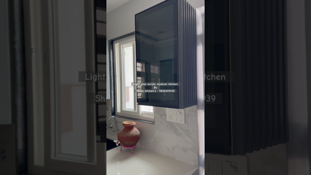 Light grey modular kitchen 