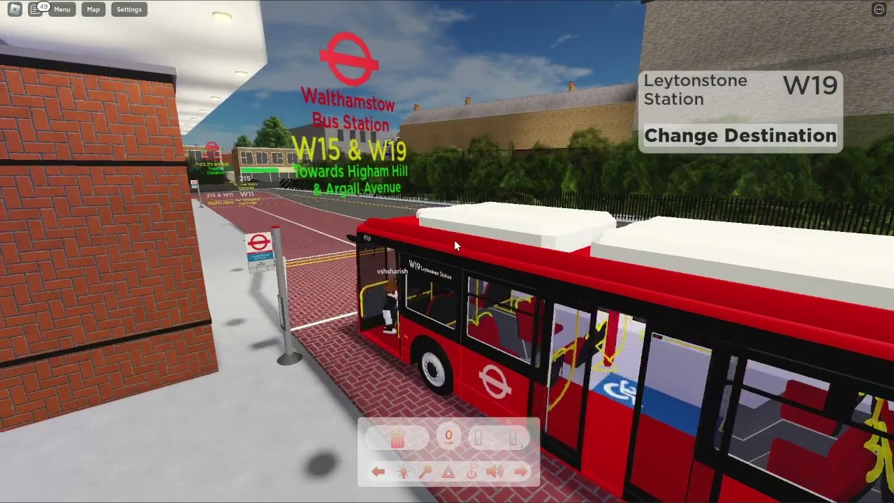 Roblox London & East Bus Simulator Caetano E-City Route W19 Walthamstow Argall-Leytonstone Station