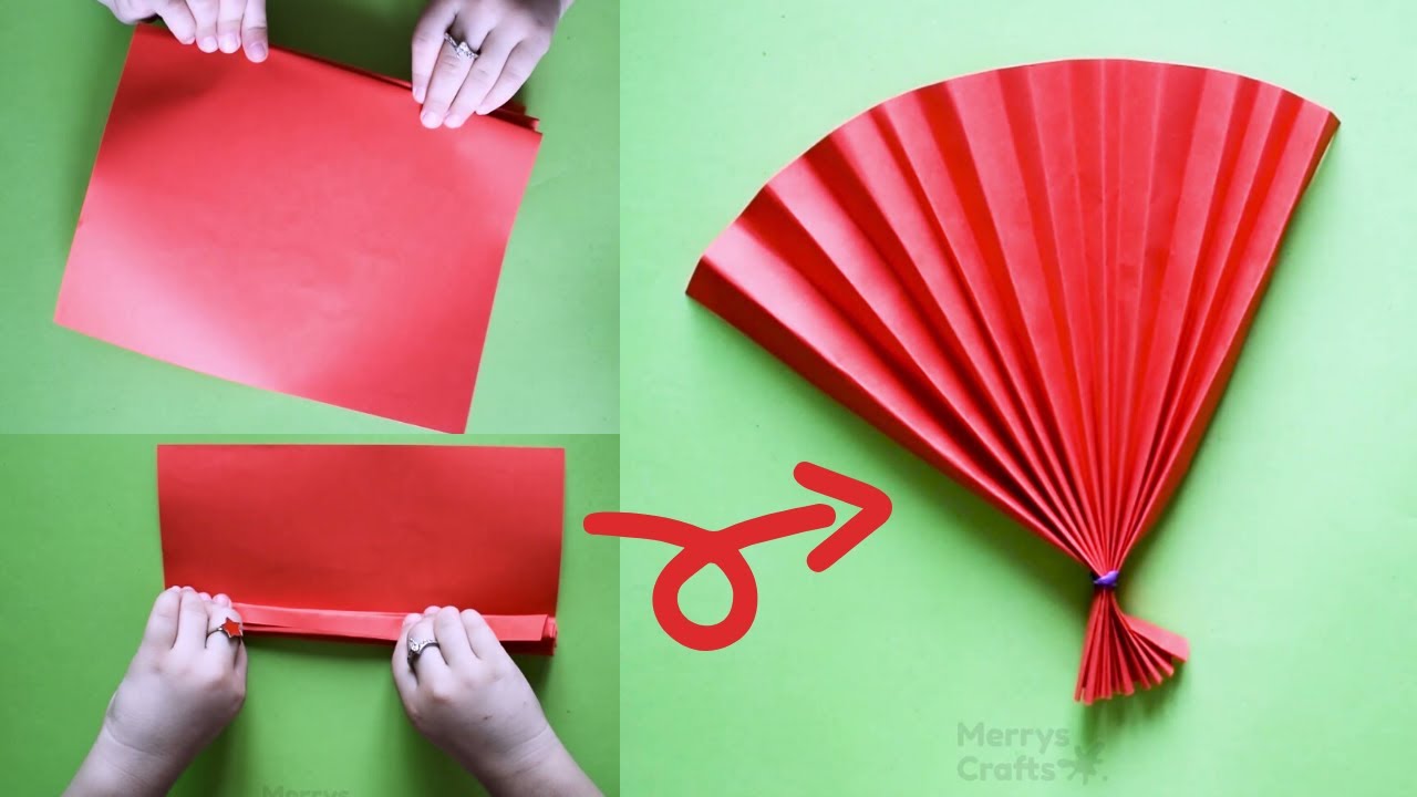 7 Year Old Girl Showing How to Make a Chinese Paper Fan | Paper Crafts | Paper Fan DIY
