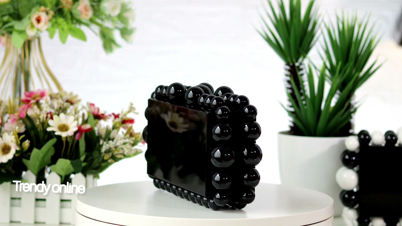 acrylic clutch bag.