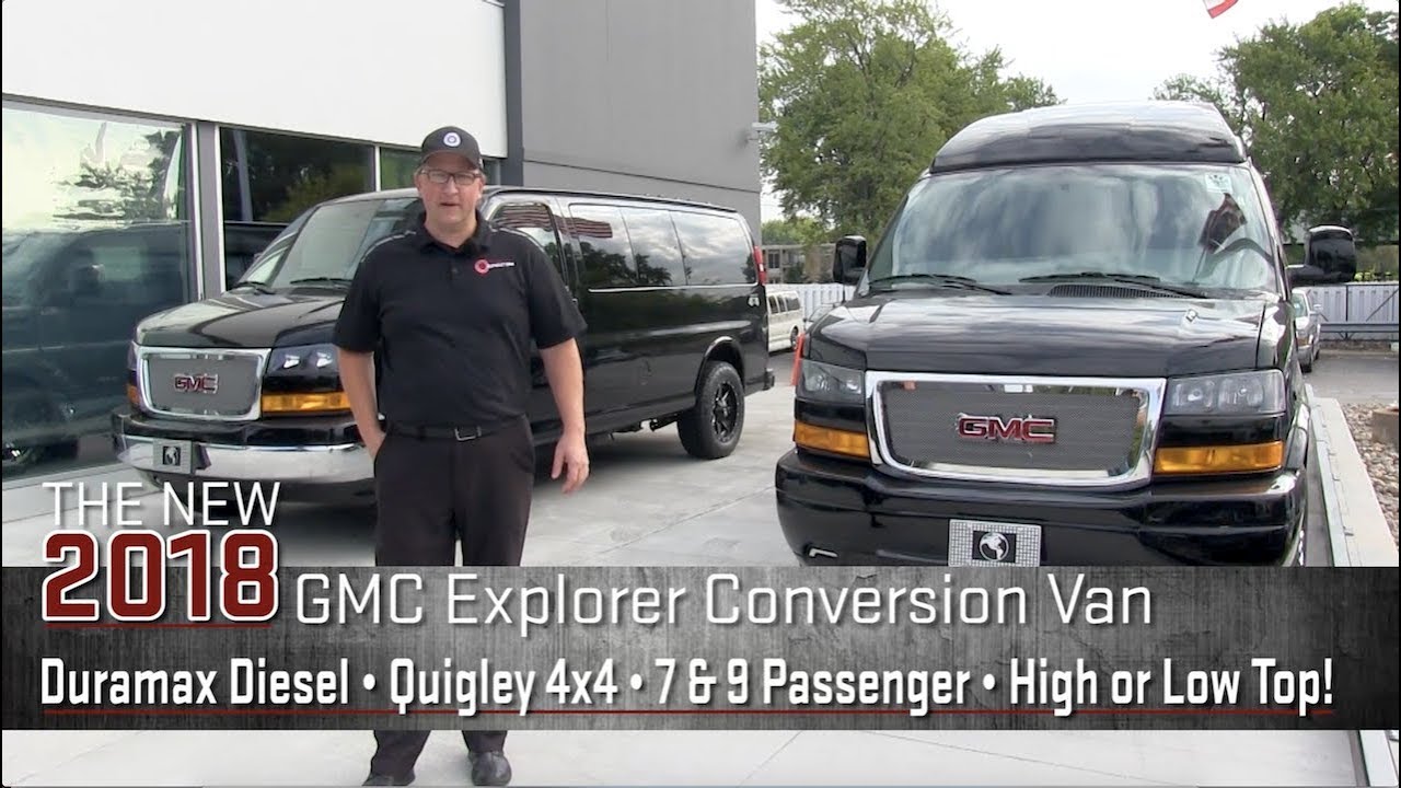 Lifted 2018 Duramax Diesel Quigley 4x4 7 & 9 Pass | Explorer Vans | High & Low Top