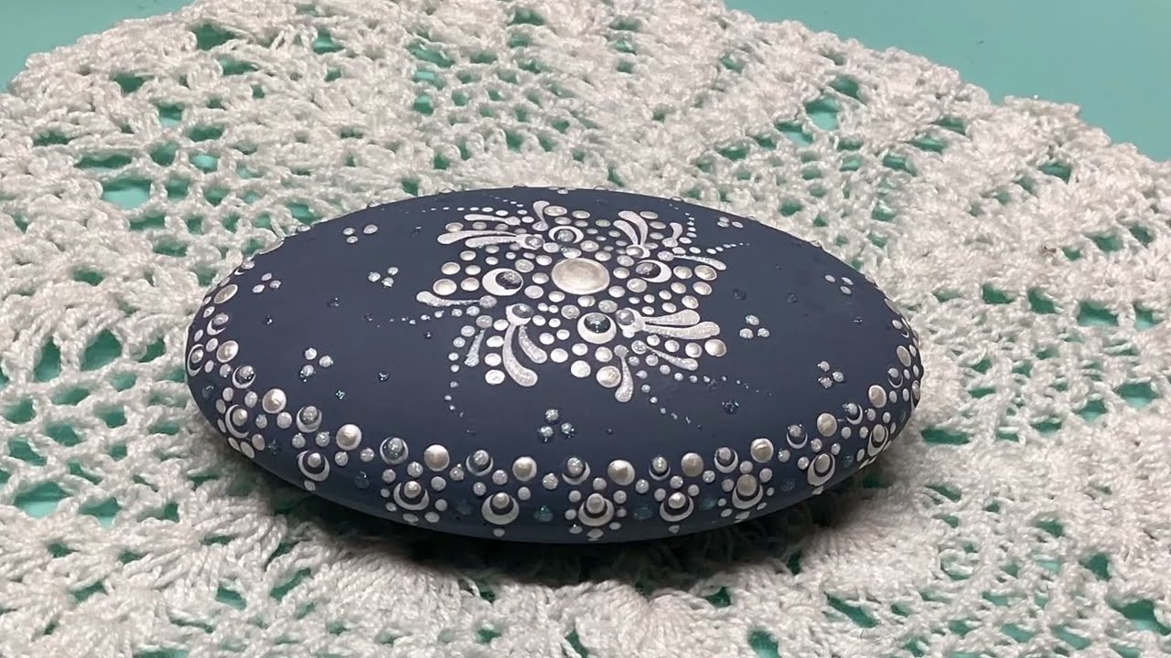 ✨Beginner Dot Art Mandala Tutorial Quick and Easy Small Oval cement stone