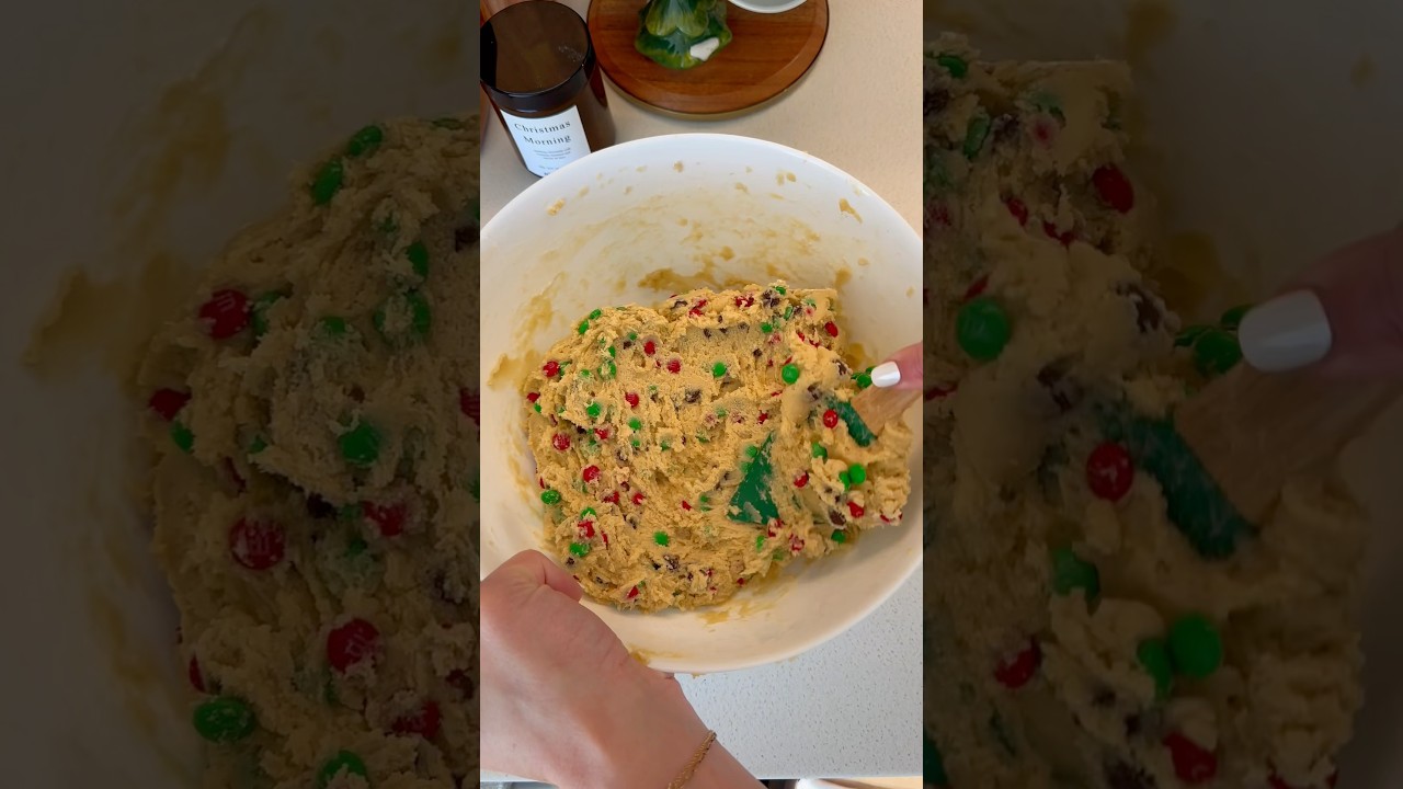 *SATISFYING* M&M COOKIES! #christmas #holiday #baking #cookies #mandms #christmascookies