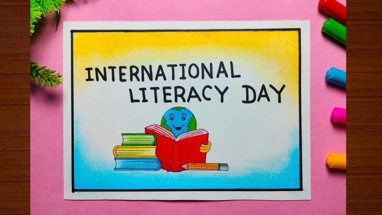 International Literacy Day Drawing | Easy Literacy Day Poster Drawing Tutorial #literacyday #drawing