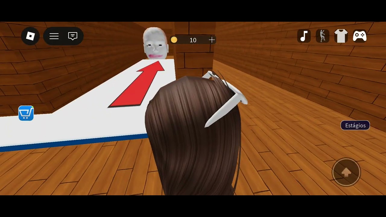 Jogando fuja das cabeças no roblox 