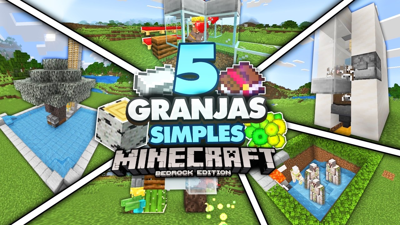 5 GRANJAS SIMPLES para Minecraft Bedrock 26.1!✌