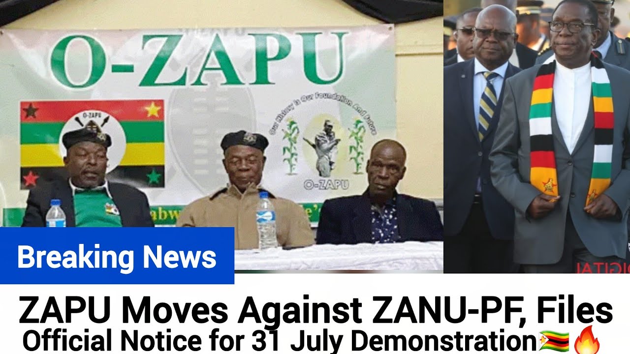 Breaking🇿🇼ZAPU Moves Against ZANU-PF, Files Official Notice for 31 July Demonstration