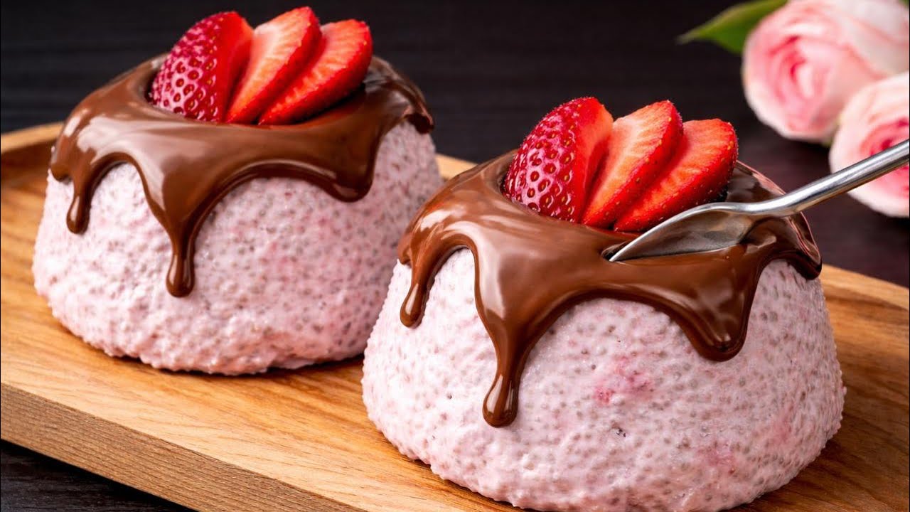 🍓No one will guess how you cooked Chia seeds for weight loss! Viral chia pudding strawberry dessert!