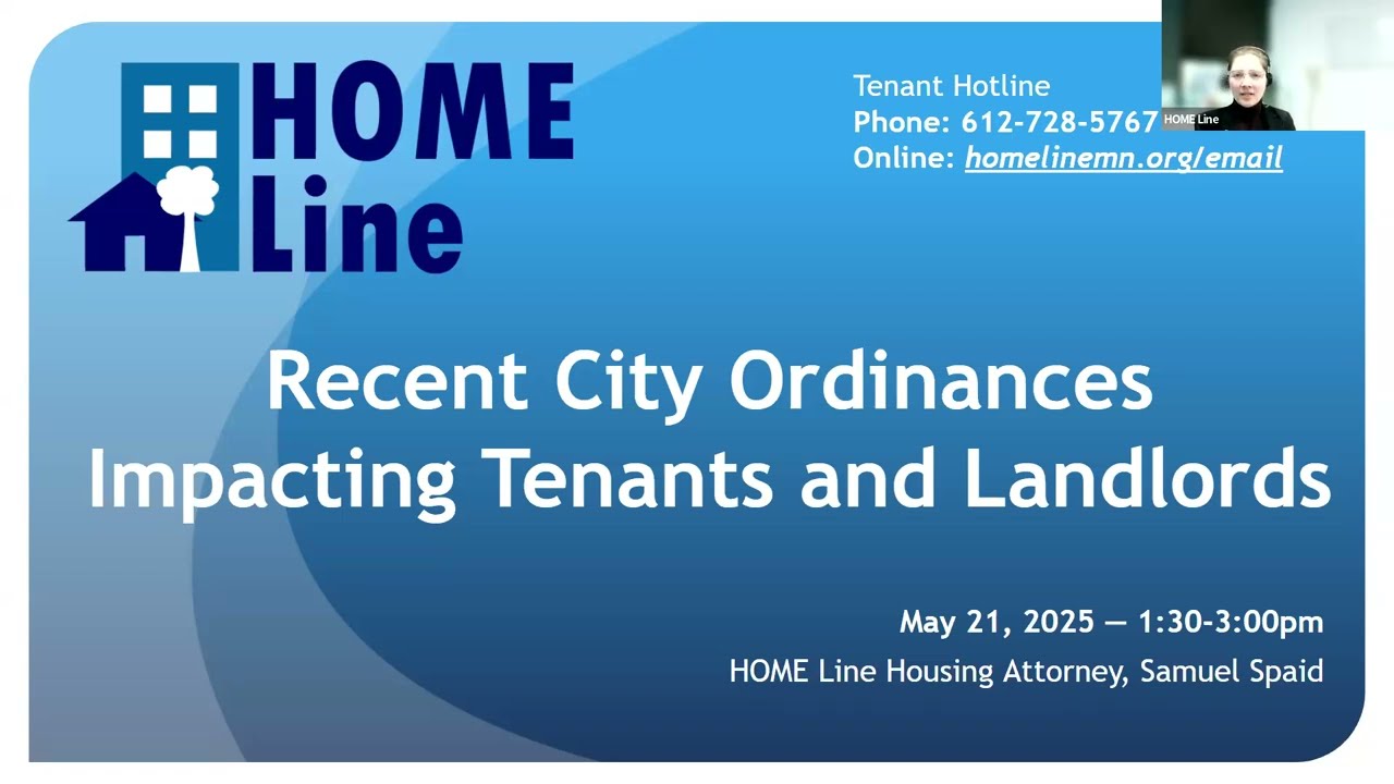 5/21/25: Tenant/Landlord Webinar — New City Ordinances