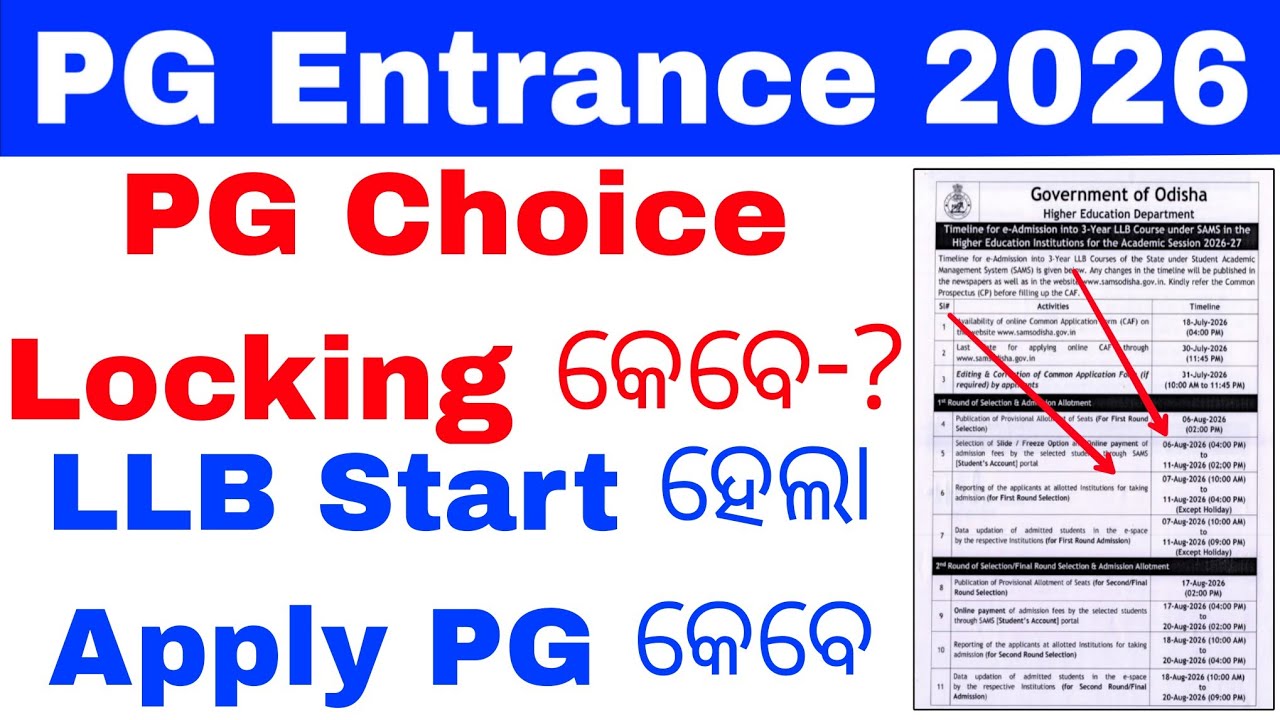 PG Choice Locking କେବେ-? odisha pg entrance big updates//CPET PG Entrance Choice Filling Odisha 2026