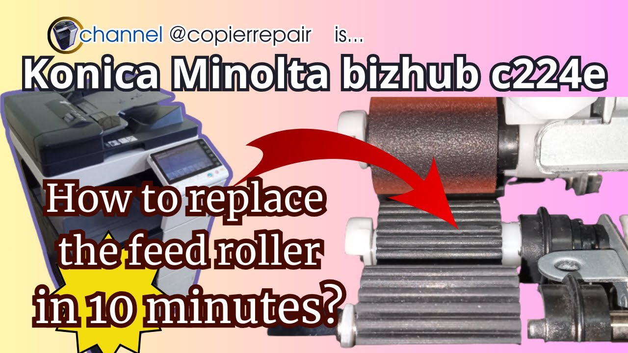 Replacing the roller in the paper feed unit in bizhub c224e