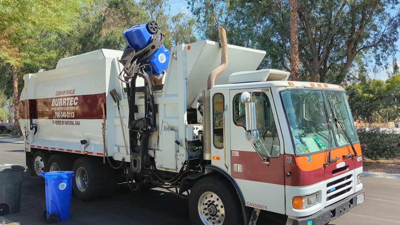 Burrtec Garbage Trucks on Semi Automated Routes