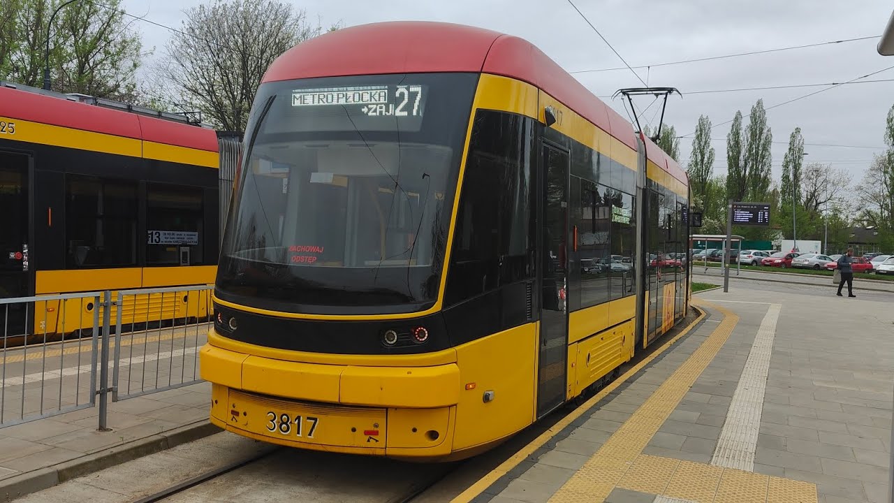 Linia 27 ( Zjazd do Zajezdni ) - Pesa Jazz 134N #3817 ( Tramwaje Warszawskie )