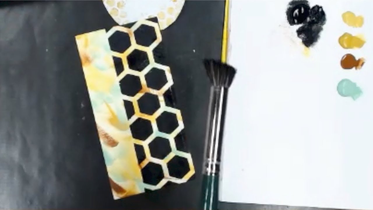 Paint a Variegated Stencil design - Honeycomb