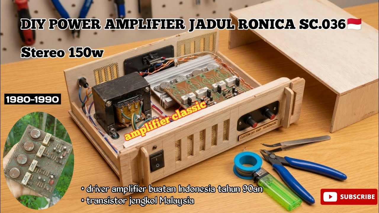 Merakit amplifier jadul klasik Ronica sc036/ restorasi old amplifier stereo 