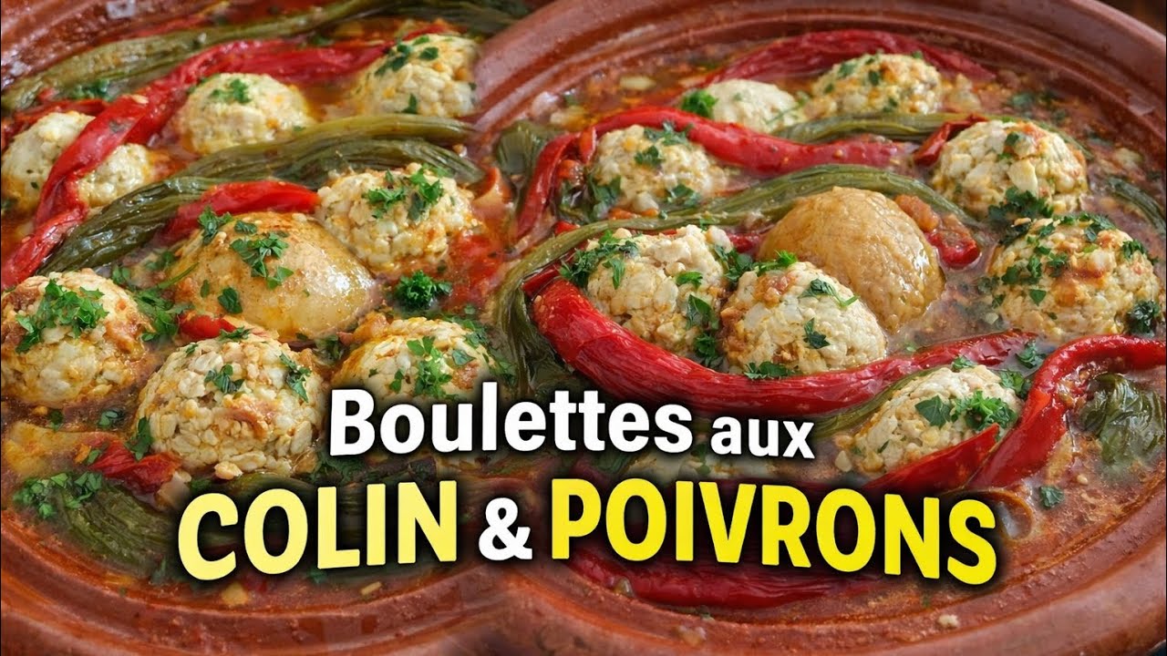 Boulettes aux colin et poivrons. 