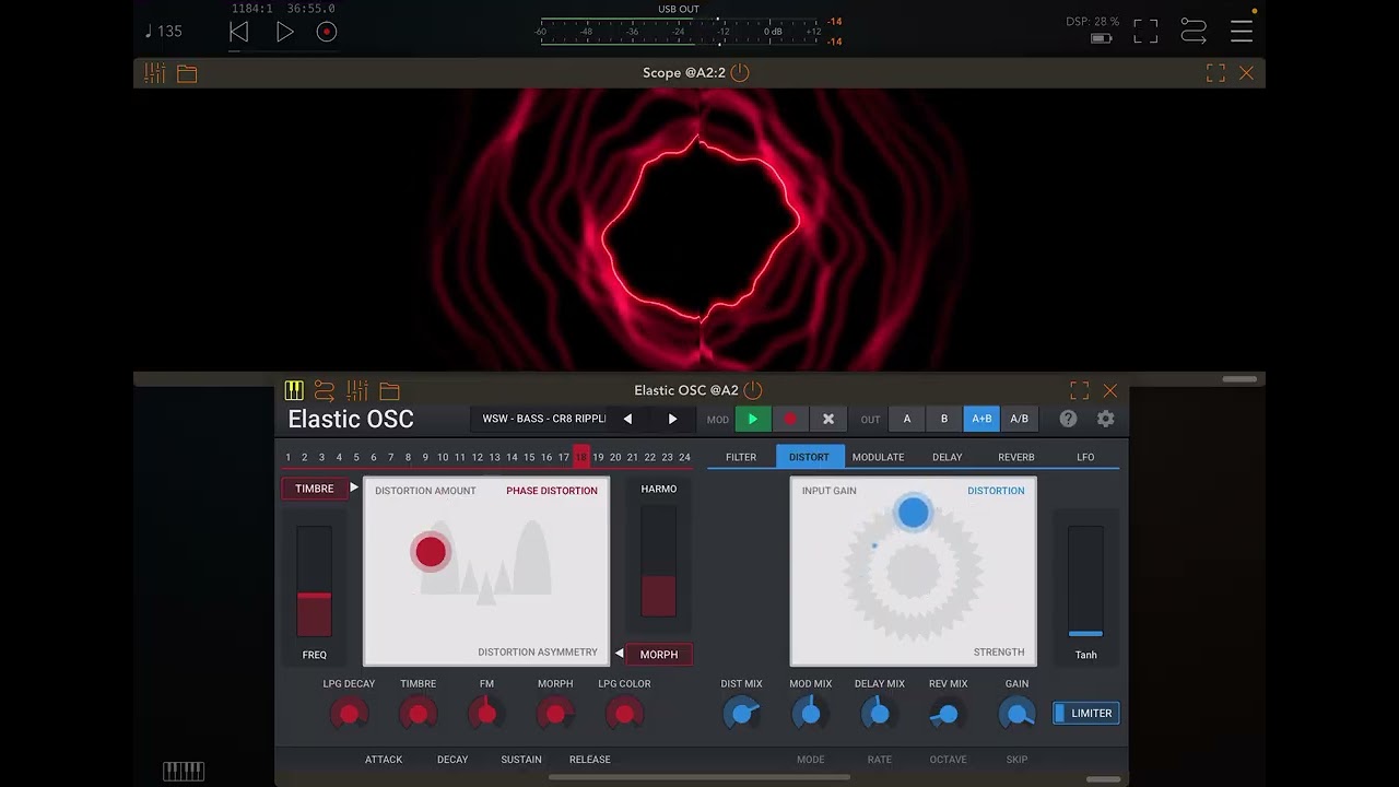 Filter Sweeps In The Phase Distortion Engine | Elastic OSC