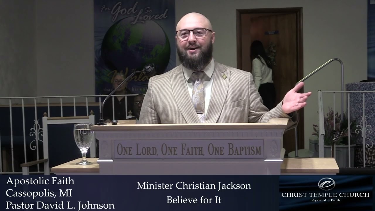 Christ Temple Church Sunday Service February 15, 2026.  Minister Christian Jackson speaks.
